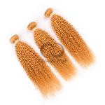 Orange Kinky Curly Remy Human Hair Bundles Sew In Weave Bundles Brazilian Bundle