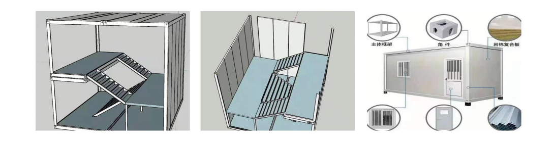 Weather Resistant Flat Pack Container House Customized With Q235 / Q345 Light Steel Frame