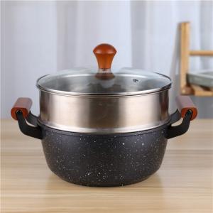 Quality Double Handle Kitchen Cookware Non Stick 24cm Food Steamer Pot wholesale