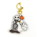 Custom promotional transparent epoxy shiny acrylic charm resin glitter keychain