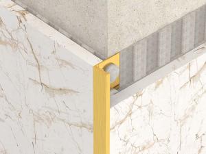 Quality 1.8m Brushed Stainless Steel Angle Trim Metal Bullnose Border Edge Trim wholesale