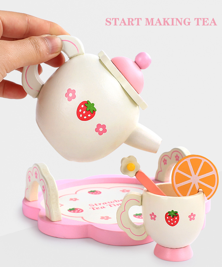 Lemon Simulation Kitchen Wooden Set Creative White Afternoon Tea