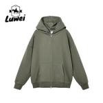 Winter Heavy Zip Up Cotton Hoodie Custom Embroidery Joggers Sweatshirts