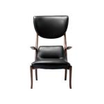 Elegent Solid Wood Accent Chair , Grey Leather Armchair Cow Leather Padded