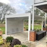 Waterproof Metal Gazebo Electric Flip Louvers Aluminium Pergola With Louvered