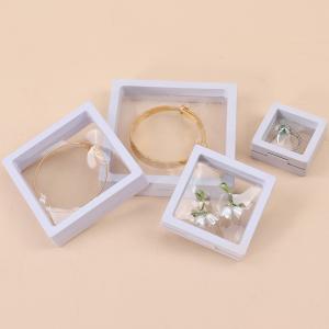 Quality Plain White PE Membrane Suspension Box Plastic Floating Jewelry Case Transparent wholesale