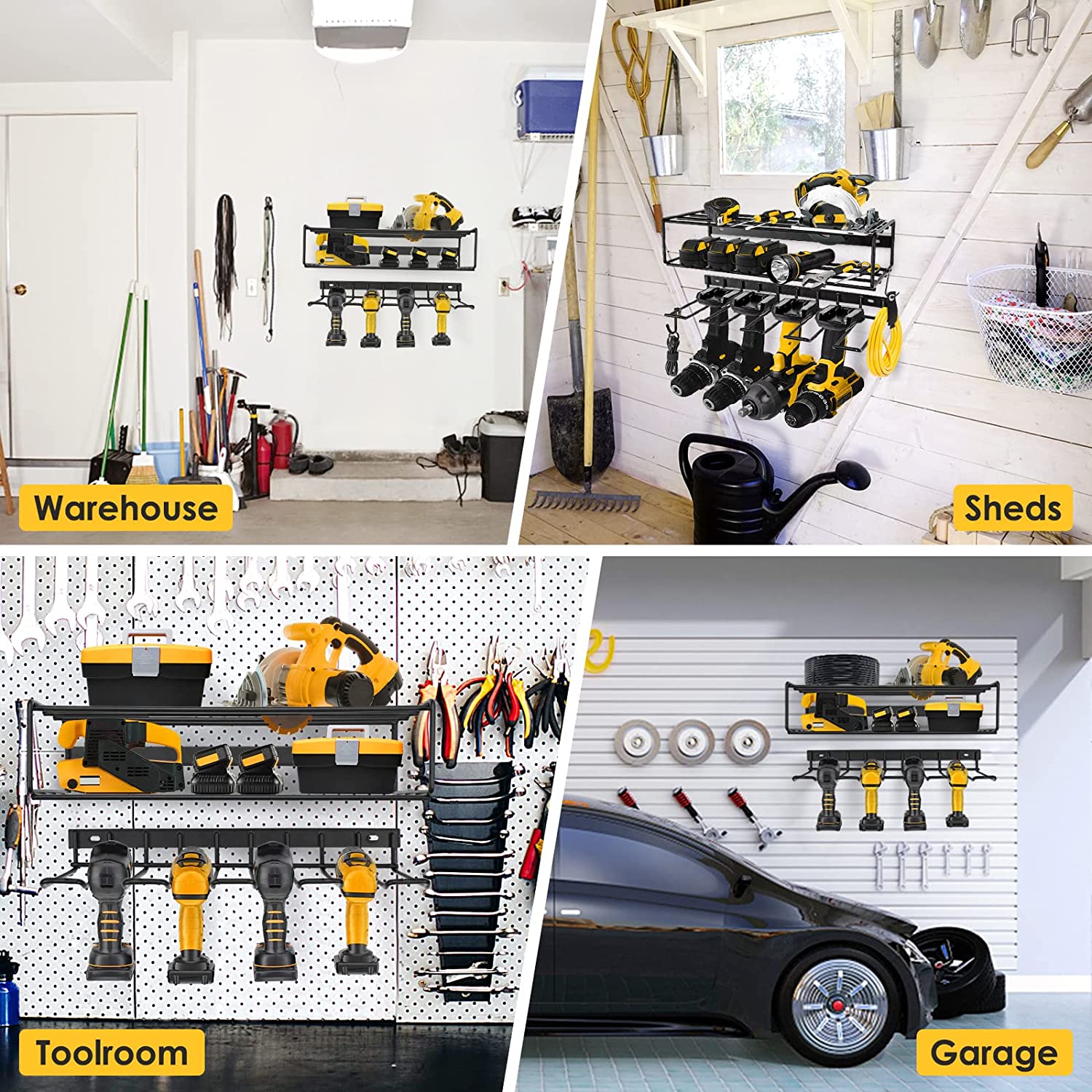 Efficiently Store Tools Cordless Drill Tools Organizer and Storage Rack for Garage