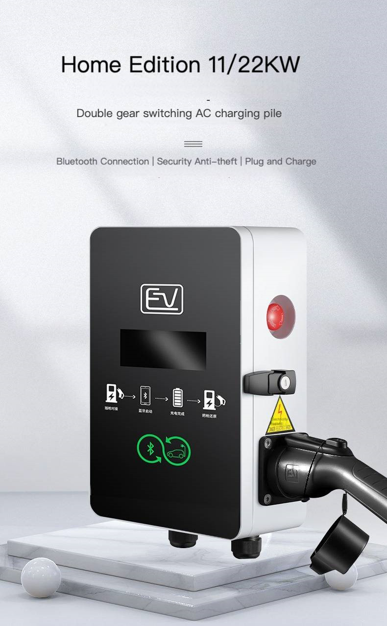 3 Phase OCPP Wallbox AC Charger 32 Amp Ev Charger Type 1 Type 2