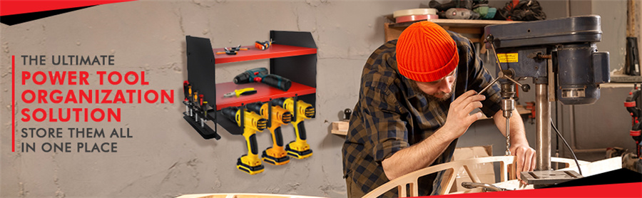 Power Tools Organizer Heavy Duty Wall Mounted Storage Rack Plastic Type Electric Drill