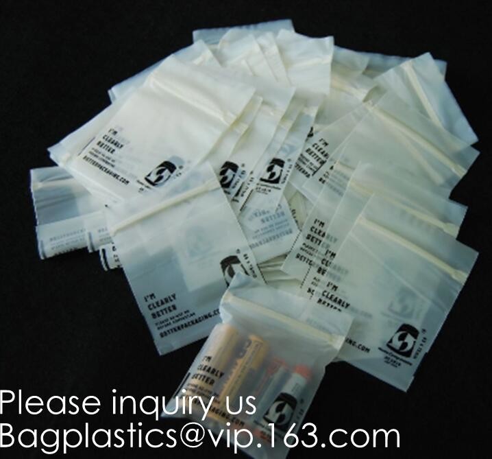 PLA Biodegradable Cornstarch minizip grip Bags, Organic Slider Zipper Bag, Eco Firendly, Compostable Garment Apparel pac