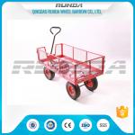 Transport Tool Garden Mesh Cart , Heavy Duty Garden Wagon Steel Tubular Handle