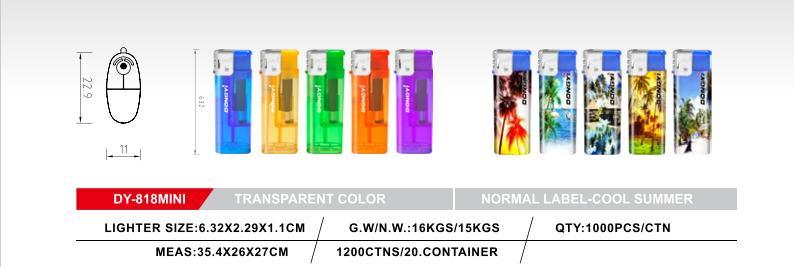 Lighter with Cute Appearance Electric Lighter with Transparent Color