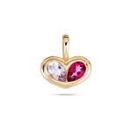Valentine Days Gift Colorful Heart Shaped Gemstone Pendant Necklaces For