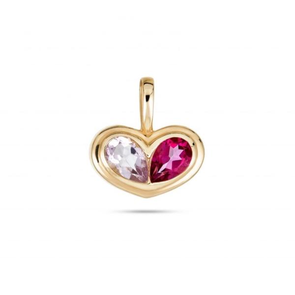 Valentine Days Gift Colorful Heart Shaped Gemstone Pendant Necklaces For