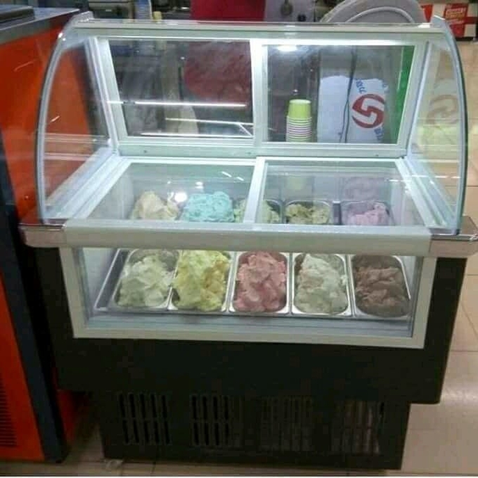 Haagen-dazs style ice cream refrigeration display cabinet direct cooling freezer 4