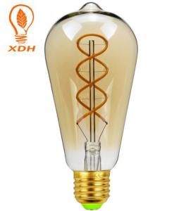 Quality ST64 Amber Spiral LED Filament Bulb 4W , 230V LED Antique Bulb wholesale