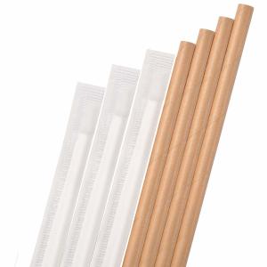Quality Degradable Individually Wrapped Paper Straws Drinking Paper Straws Dye Free wholesale