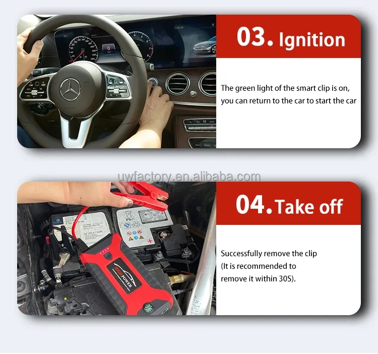 Multi-Function Portable Lithium Battery Power Car Jump Starter with AC400V Rated Output Voltage 12v 20000mAh High Power