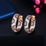 Fashion earring jewelry CZ crystal Beautiful cubic zirconia brass earrings