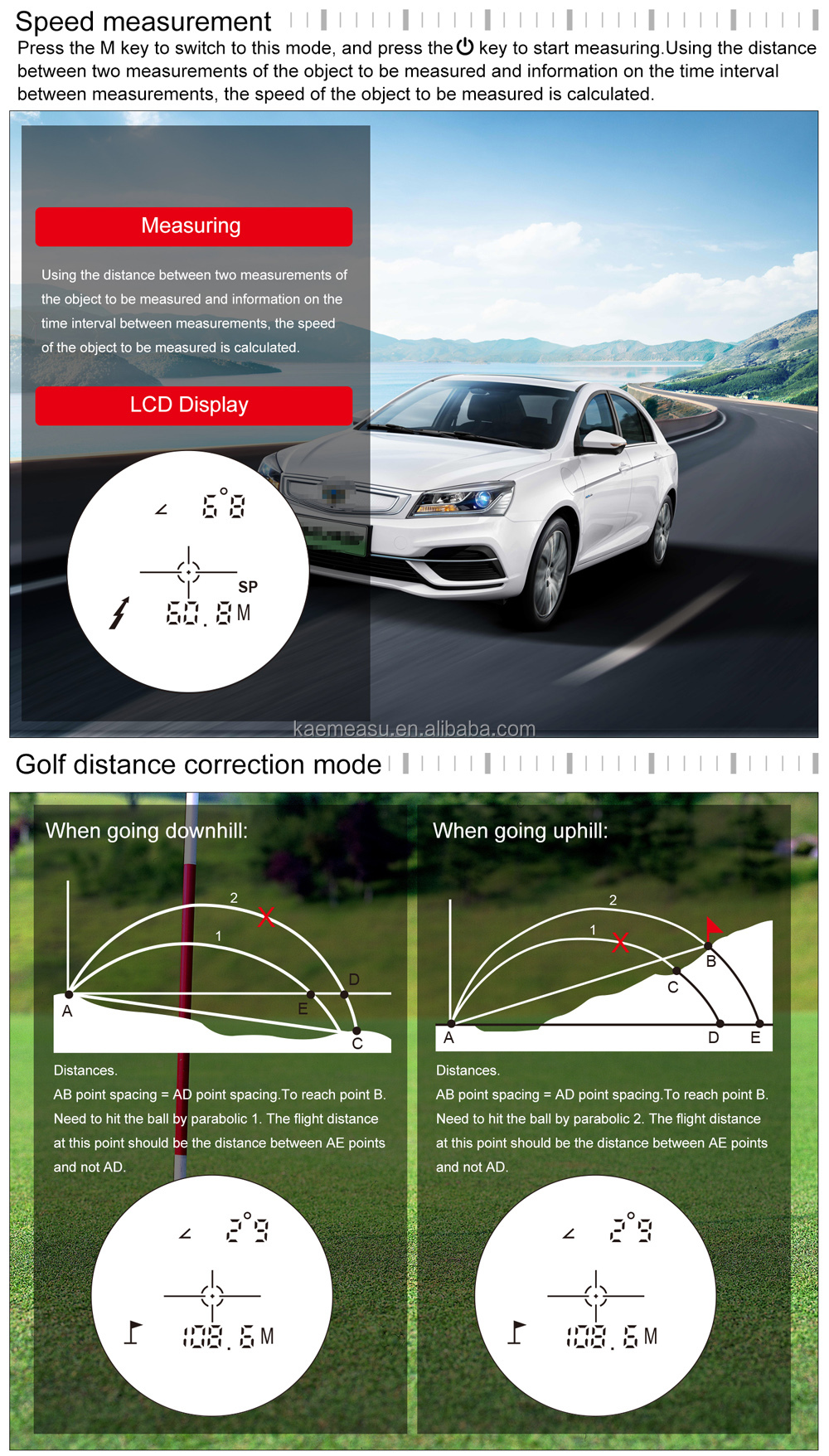 High quality golf Laser Rangefinder two power supply methods Hunting Laser Rangefinder Mini Rangefinder Laser with slope