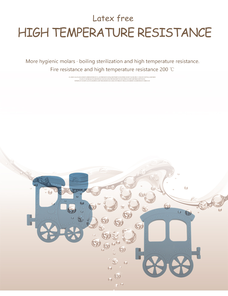 Little Train Silicone Baby Teether For Necklace Toy Non Toxic