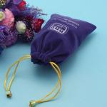 Custom Logo Printed Natural Velvet Drawstring Jewelry Pouch