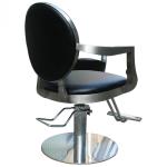 PU Leather Black Salon Hair Styling Chairs Thick Metal Frame With Hydraulic Pump