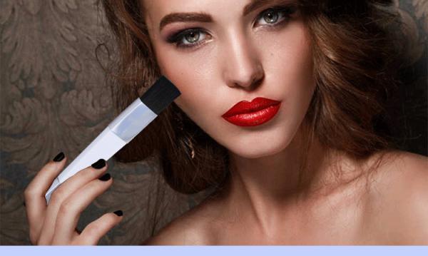 On sale blush and eye shadow integrated aluminum ferrite plastic handle flat