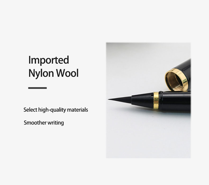 Black Creative Stationery Soft Tip Calligraphy Brush Pen Signature Pen For Gift