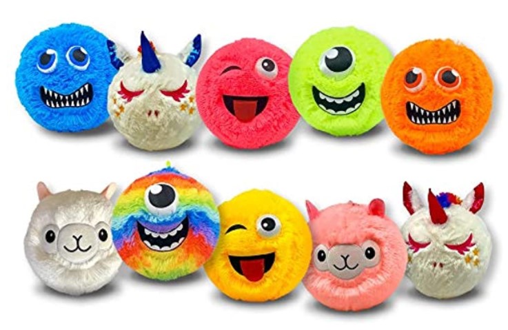 Green 30 cm Inflatable Fuzzy Monster Ball Soft Toy Ball for Throwing Catching and Kicking