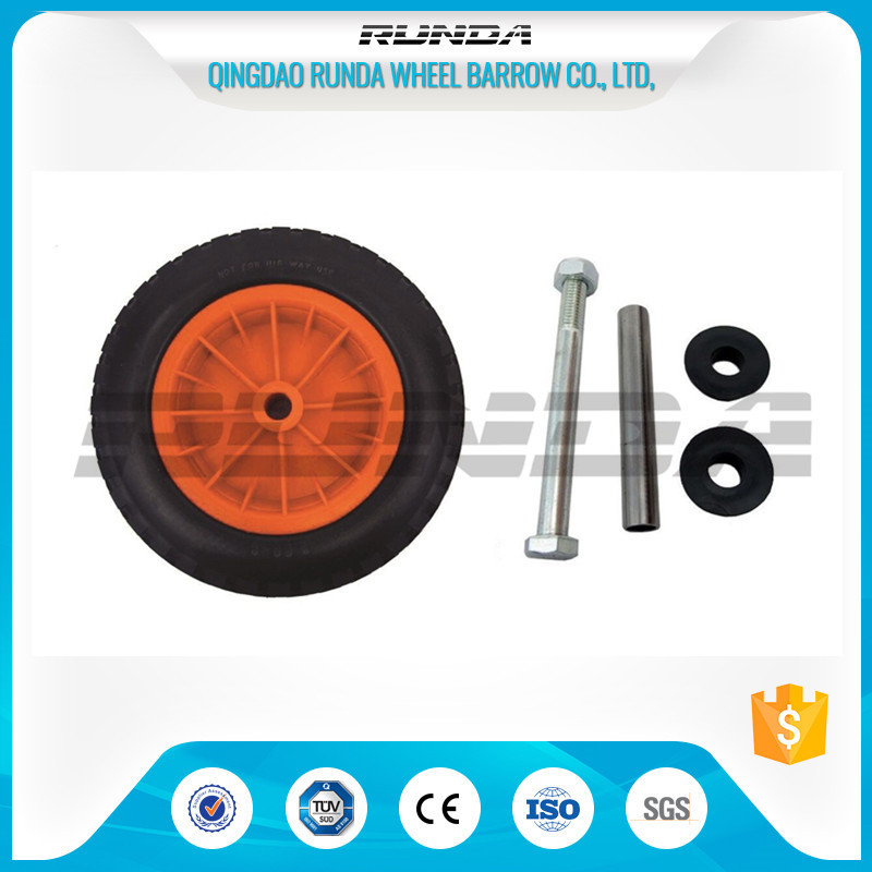 Inflatable Pneumatic Rubber Wheels 16mm Inner Hole Plastic Rim Bush Bearing 3.50-8