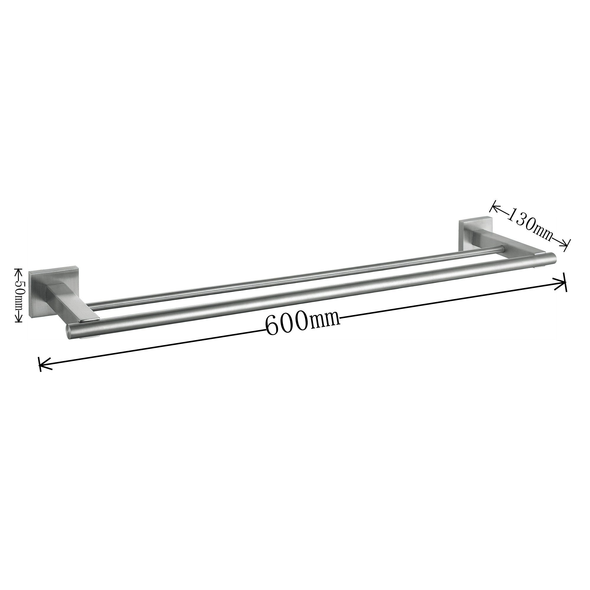 Square Bathroom Towel Bars Wall Mounted Double Towel Rail Holders