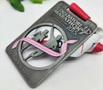 PVD Plating Zinc Alloy Painting Marathon Medals Grey Hollow Out