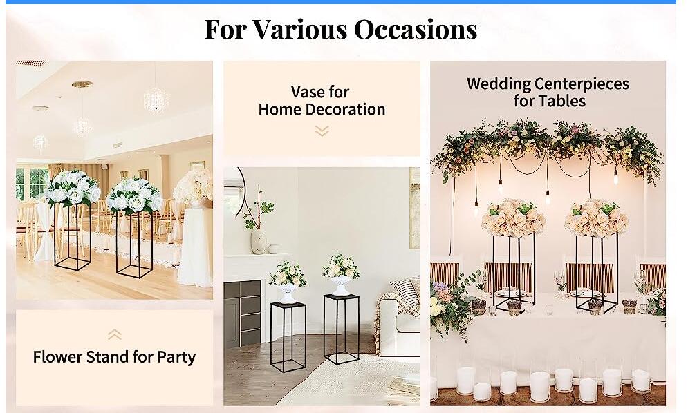 Single-side Bracket Metal Column Geometric Flower Stand for Event Tables Centerpieces