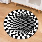 3D Geometric Pattern Round Chair Mat Living Room Sofa Floor Carpet