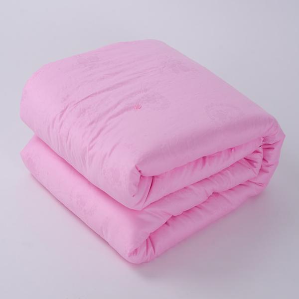 Natural mulberry silk quilt 100% cotton jacquard fabric in light pink /dark pink