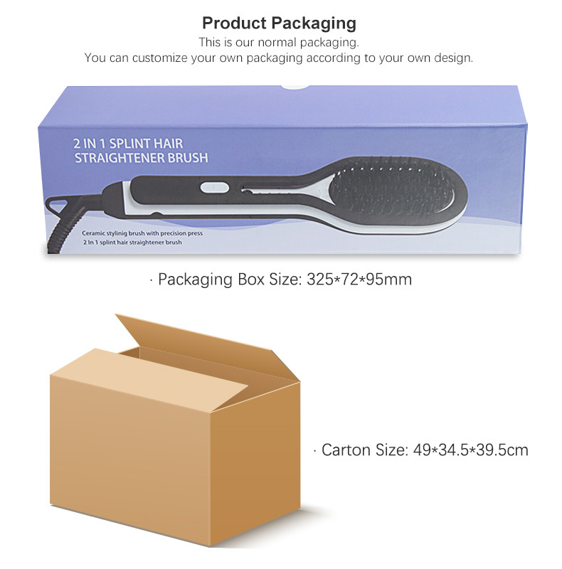Fast Heating Electric PTC Hair Straightening Comb With Clip 100-240V