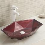 Non Porous Counter Top Bathroom Sink 650mm Irregular Shape Wash Basin