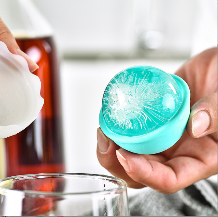 Flexible Silicone Ice Ball Mold 2.4 Inch Durable Whiskey Spheres for Ice Cream Tools