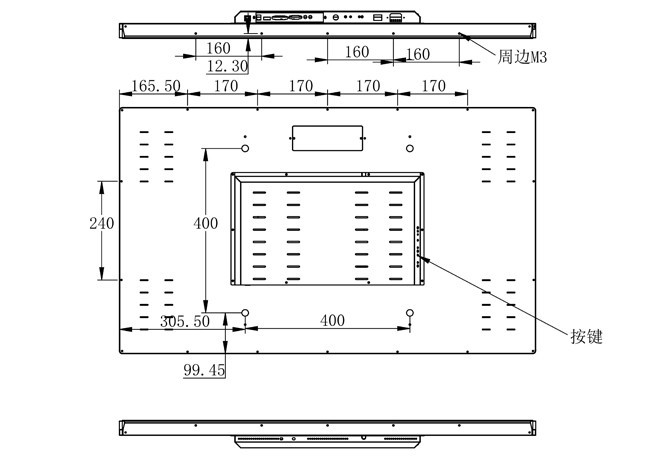 43-Inch Touch Embedded Screen for Smart City Displays, Sports Arenas, Immersive Digital Advertising, and Large-Scale Industrial Monitoring