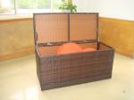 Brown All Weather Patio KD Resin Wicker Storage Box With Air Pump