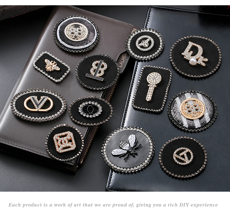 Leather Clothing Down Jacket Decoration Applique Badges, Embroidered Leather Label Cloth Patches, Clothes Hole Repair Stickers