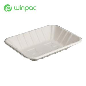Quality Party Compostable Fruit Meat 220ml Sugarcane Bagasse Tray Disposable Biodegradable wholesale