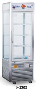 Quality Single Temperature Refrigerated Cake Display Cabinets 308L Four - Sides Tempered Glass Aluminium Frame wholesale