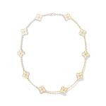 Van Cleef Vintage Alhambra necklace 10 motifs yellow gold round diamonds