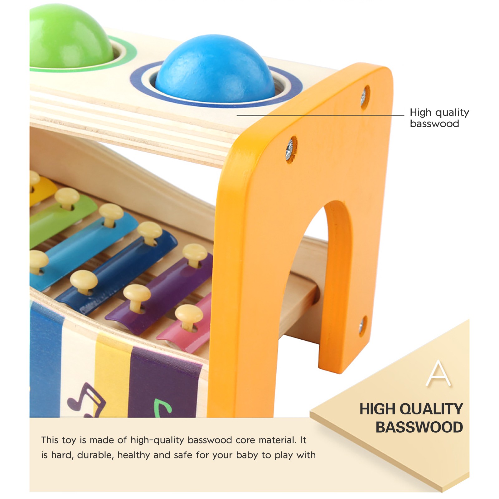 8 Notes Piano Kids Wooden Xylophone Instruments Educational Toys