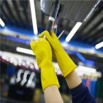 Anti Chemicals Long Sleeve Rubber Gloves Unlined Abrasion Resistance
