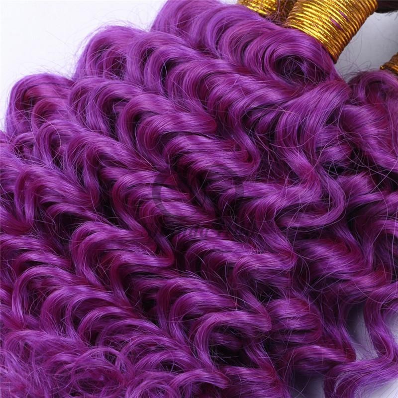 #T1B/Purple Deep Wave Remy Human Hair Bundles Sew In Weave Bundles Brazilian Bundle Deals