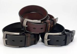 Quality Genuine Men'S Luxury Leather Belts , Mens Reversible Leather Belt With Thick Thread Decoration wholesale