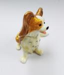 New product animal dog Metal Rhinestone Jewelry Box cheap trinket box